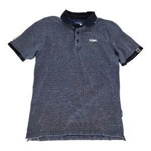 Lidl Polo Shirt Mens Medium Blue Organic Cotton Workwear Short Sleeve Pique